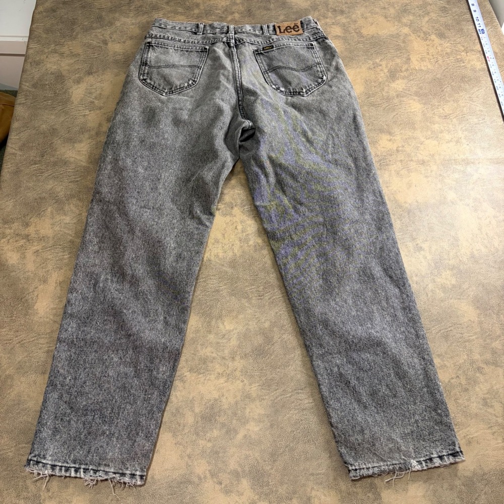 Lee Jeans Mens 36x32 (34X32) Black Fade Straight Leg Vintage‎ Denim Made in USA